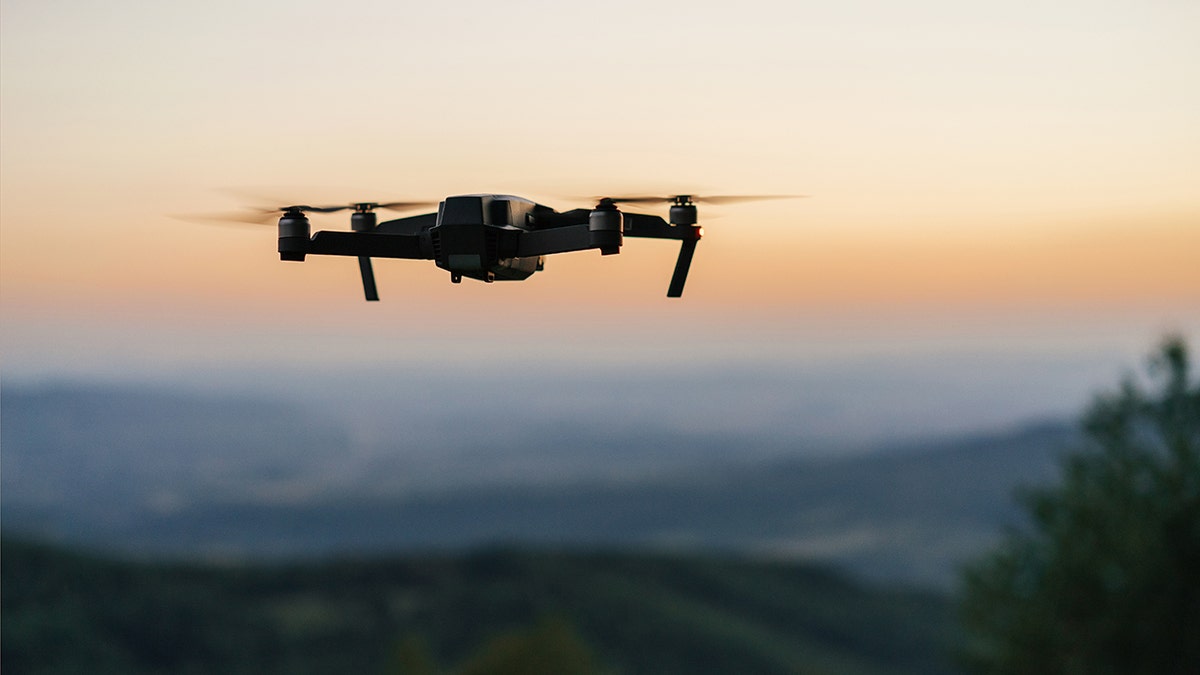 A drone flying over a residential neighborhood in Florida