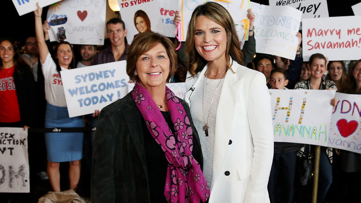 Savannah Guthrie posing with her mother Nancy Guthrie at Sydney Opera House