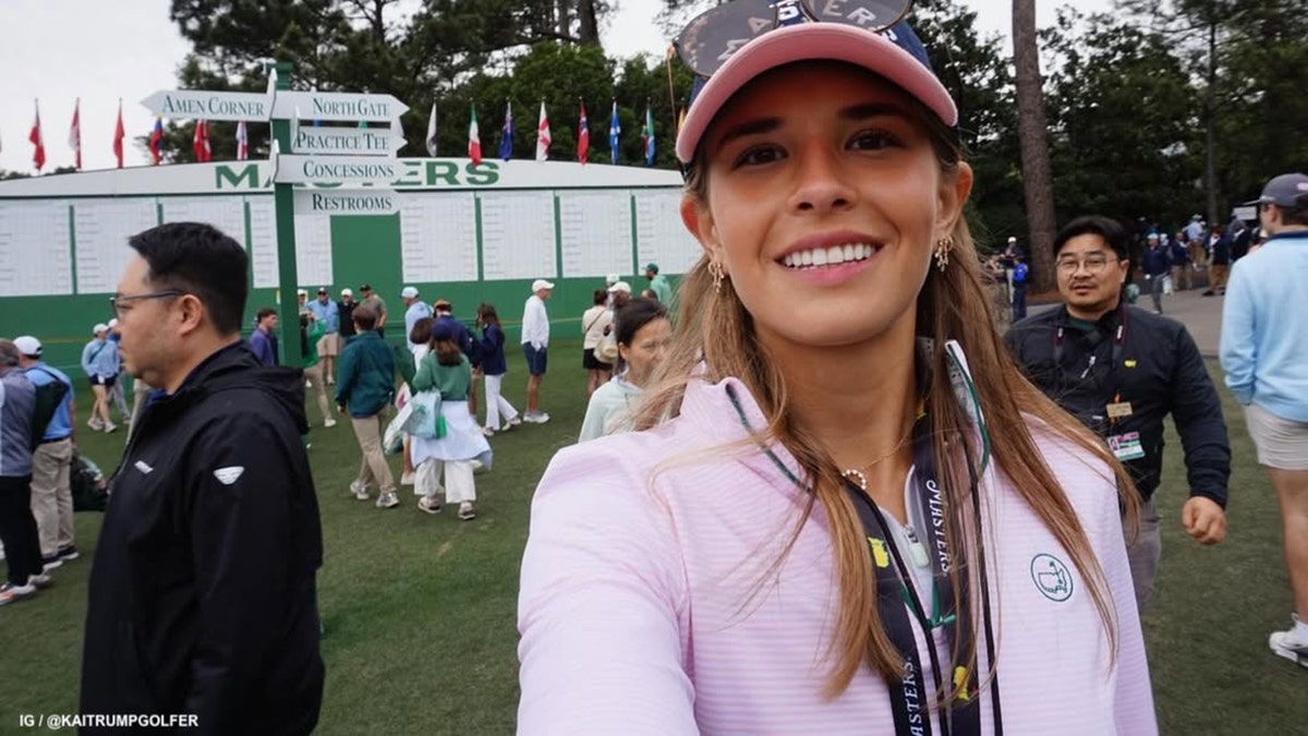Kai Trump takes a selfie at Augusta National Golf Club.