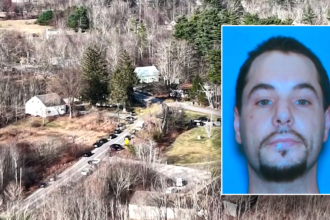 Massive manhunt underway in New Hampshire town after gunman allegedly wounds police officer, fires on family
