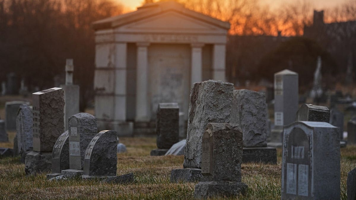 Grave markers at Mount Moriah Cemetery in Philadelphia