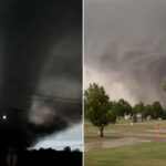 Tornado barrels through Oklahoma, ripping roofs off buildings and shutting down roads
