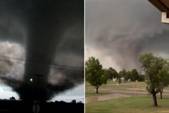 Tornado barrels through Oklahoma, ripping roofs off buildings and shutting down roads