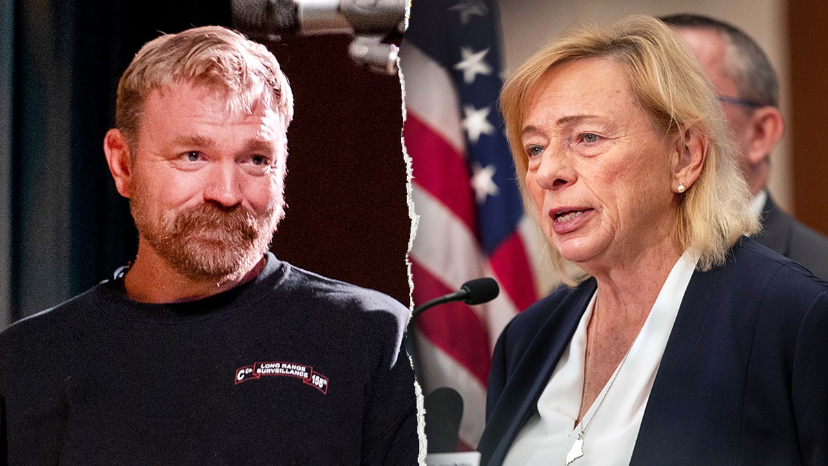 Senate candidate Graham Platner and Gov. Janet Mills standing together