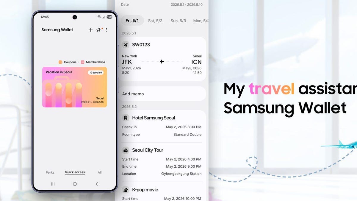 Samsung’s New Wallet Feature Finds Your Travel Plans and Builds an Itinerary