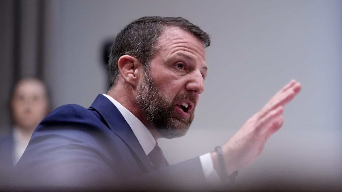 Markwayne Mullin testifying during a Senate Committee on Homeland Security and Governmental Affairs hearing.