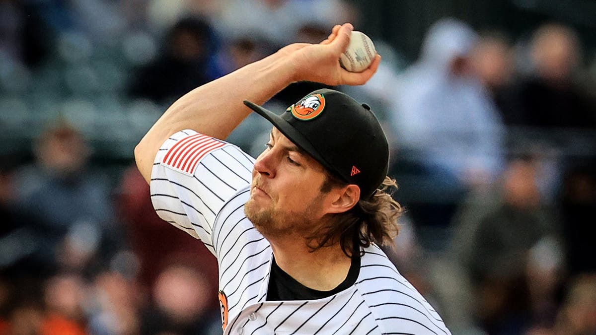 Trevor Bauer pitching for Long Island Ducks at Fairfield Properties Ballpark