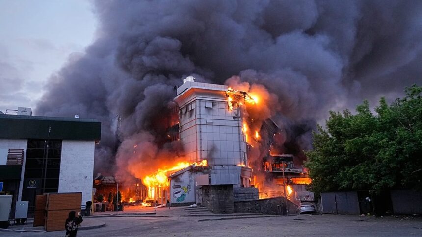 At least one killed after wave of Russian strikes hits Kyiv
