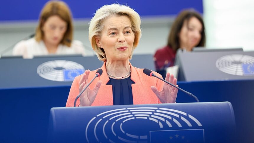Von der Leyen calls for completing single market in EU parliament addr