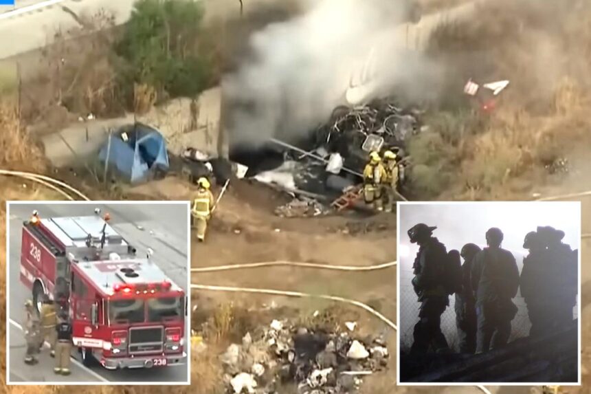 LA commuter misery as northbound  110 shuts down ‘indefinitely’ after homeless camp fire