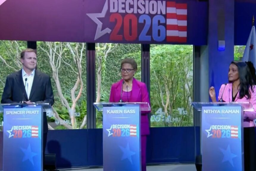 Spencer Pratt slugs it out over homelessness, cost of living in LA Mayor’s debate with Karen Bass and Nithya Raman