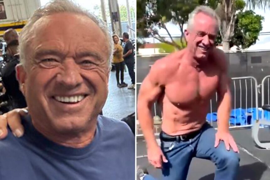 RFK Jr spotted pumping iron with Hollywood action star