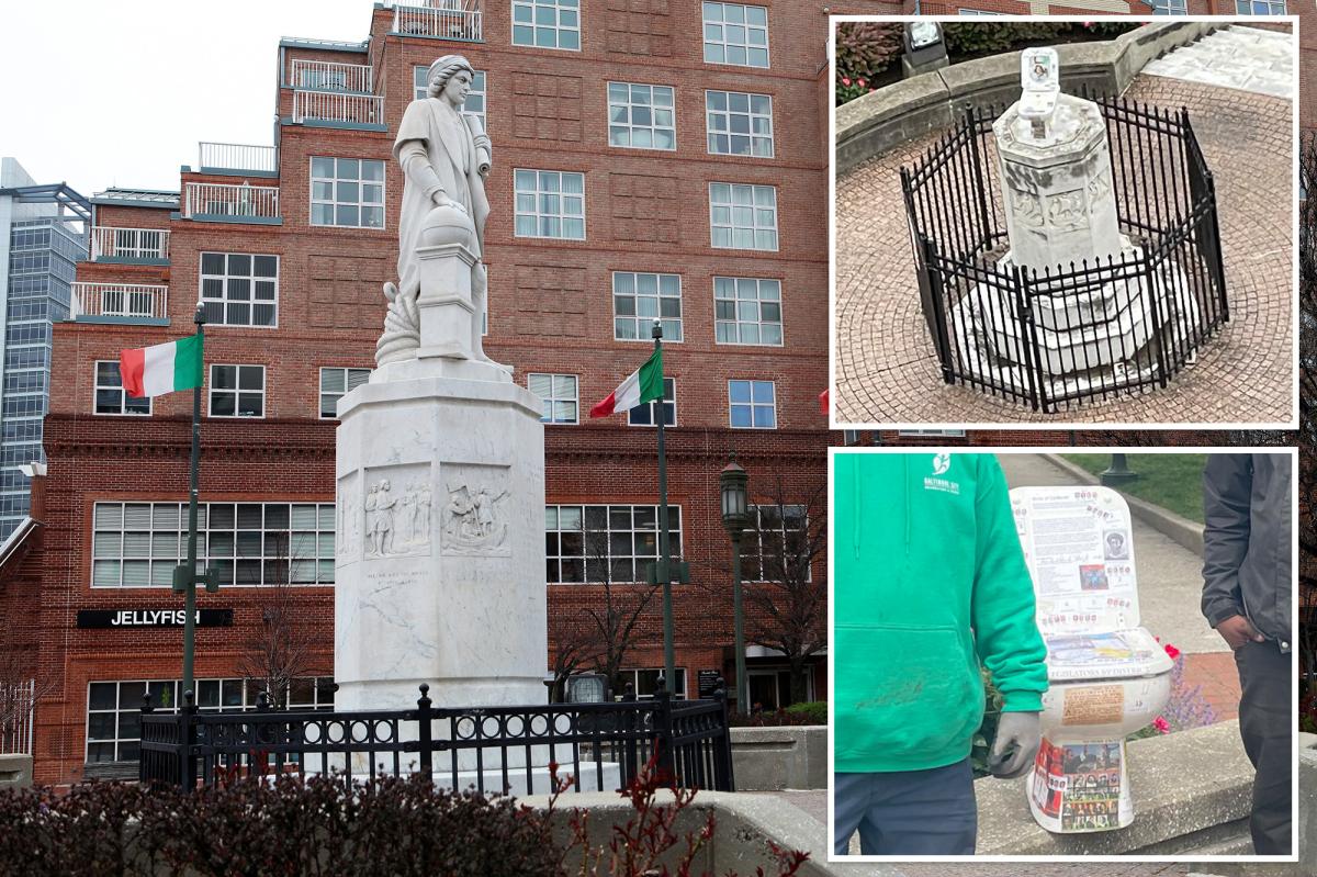 Vandals mount toilet to toppled Christopher Columbus statue as activist fumes over lack of investigation: ‘Blatant racism’
