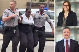 Lawyers representing police department shot steps from courthouse after suspect ‘became belligerent’