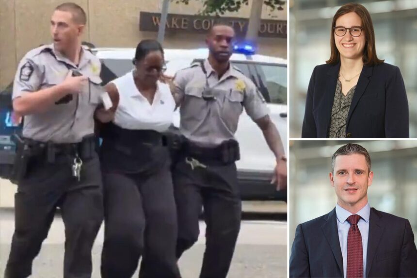 Lawyers representing police department shot steps from courthouse after suspect ‘became belligerent’