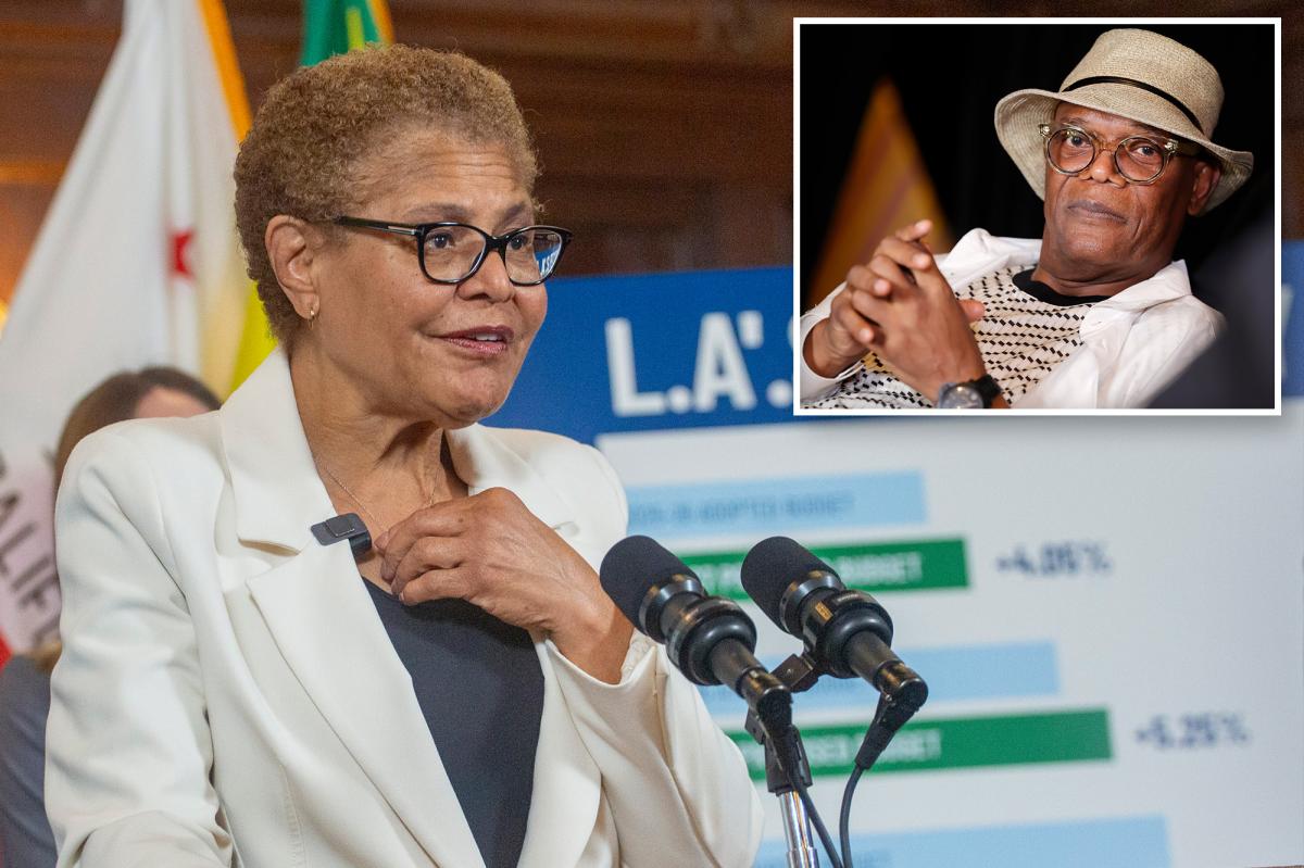 Samuel L Jackson gives monotone endorsement of Karen Bass — as she pulls Hollywood favors to fight off surging Spencer Pratt