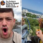 Six Flags bans Cedar Point parkgoer for life after he ate chicken nuggets on roller coaster in viral video