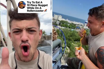 Six Flags bans Cedar Point parkgoer for life after he ate chicken nuggets on roller coaster in viral video