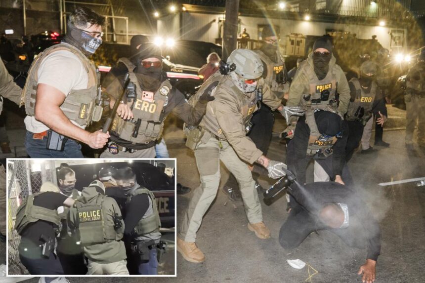 At least 3 anti-ICE agitators detained during another wild night outside Newark’s Delaney Hall