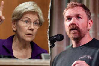 Warren torched over ‘my kind of man’ praise for Platner after death-wish post for wounded veteran resurfaces