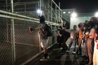 Anti-ICE protesters clash with agents outside New Jersey detention center as Gov Sherrill denied entry