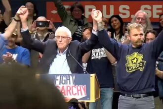 Maine Senate candidate Graham Platner embraces democratic socialism at Bernie Sanders rally in Portland