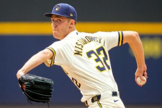 Brewers flamethrower Jacob Misiorowski sets MLB record for pitches over 100 mph in dominant start