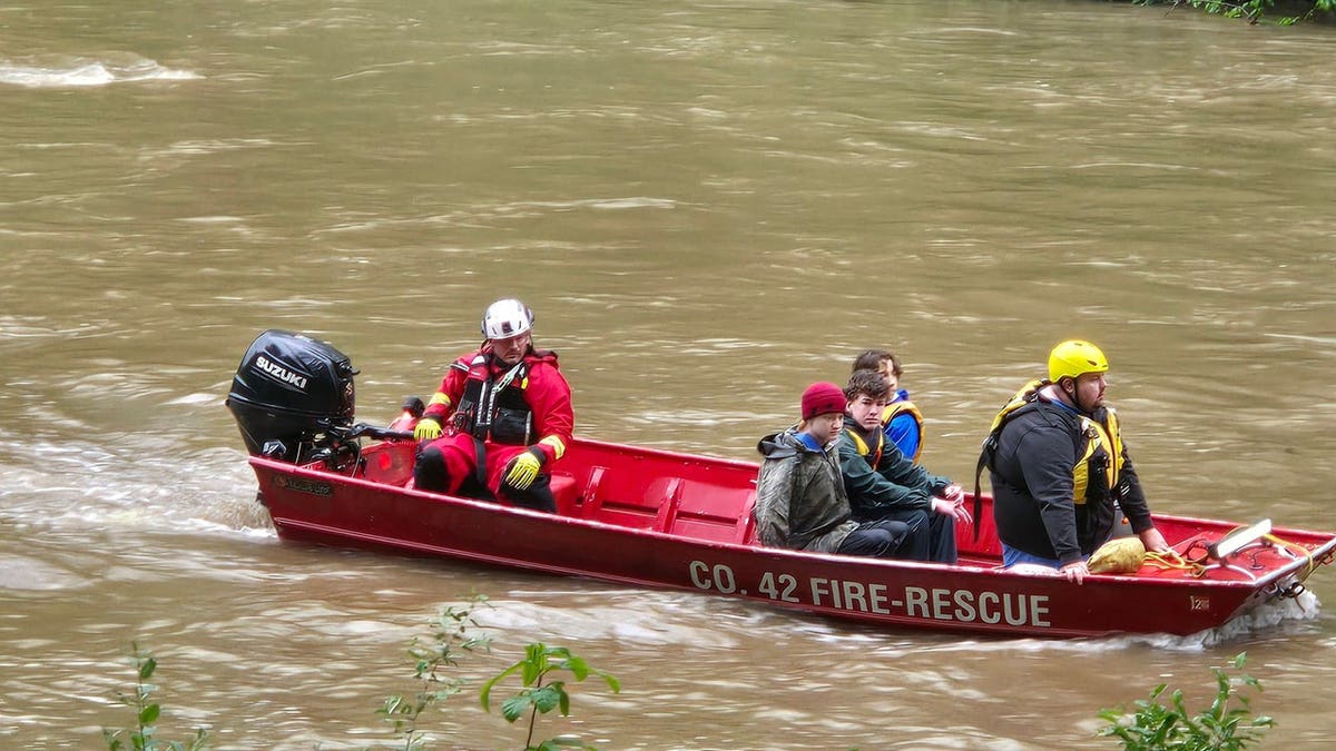 Emergency crews responded after a Boy Scout troop became stranded along a river in Hampshire County, West Virginia.