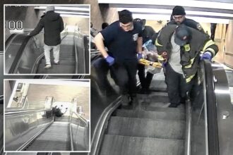New footage shows man fatally stuck in a Massachusetts escalator as a dozen people walk by without helping