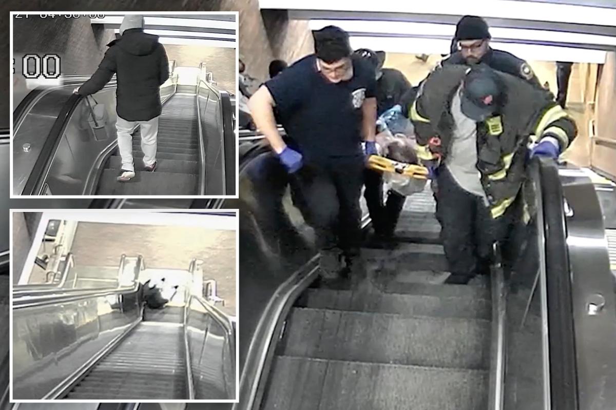 New footage shows man fatally stuck in a Massachusetts escalator as a dozen people walk by without helping