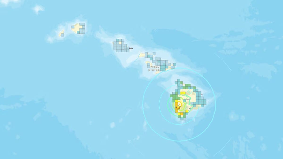 A USGS map shows where Hawaii residents felt the 5/22/2026 earthquake.