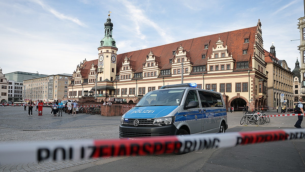 Police car near the scene of the crash.