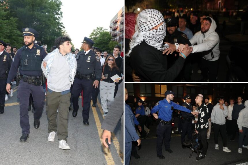 At least 3 arrested after anti-Israel mob clashes with counter-protesters near NYC synagogue