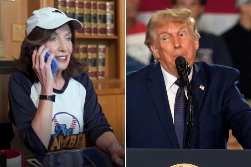 Trump mocks ‘nice woman’ Kathy Hochul’s groveling phone calls