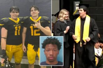 Texas teen Austin Metcalf’s twin brother accepts posthumous diploma at graduation — year after deadly track meet stabbing