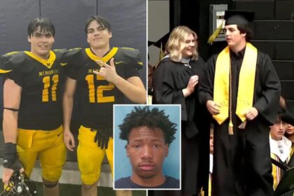 Texas teen Austin Metcalf’s twin brother accepts posthumous diploma at graduation — year after deadly track meet stabbing