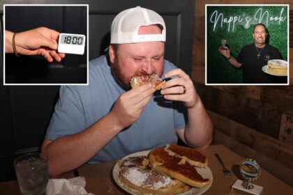 Exclusive | Diners can’t eat 4 monster pizza-sized pancakes in 18 minutes in viral Long Island challenge