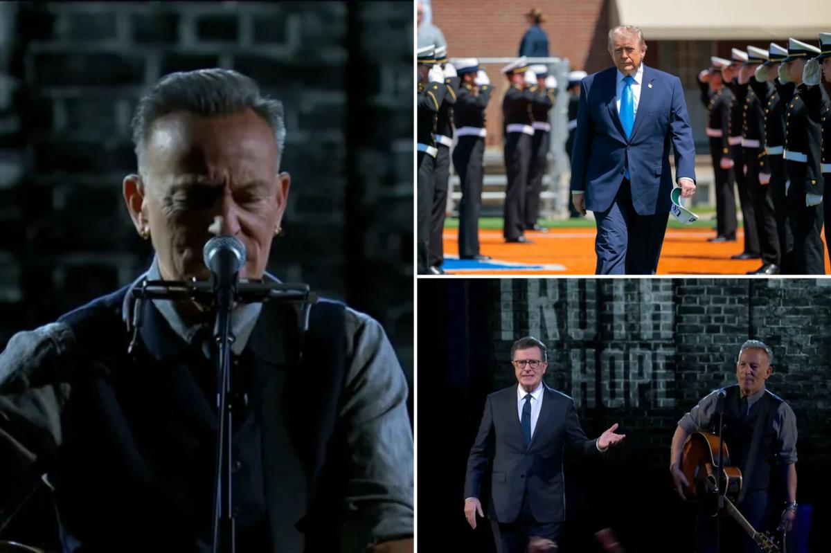Bruce Springsteen takes jab at Trump, Paramount during Stephen Colbert’s second-to-last ‘Late Show’