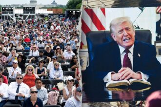 Trump reads Bible as thousands pack National Mall for America 250 prayer rally