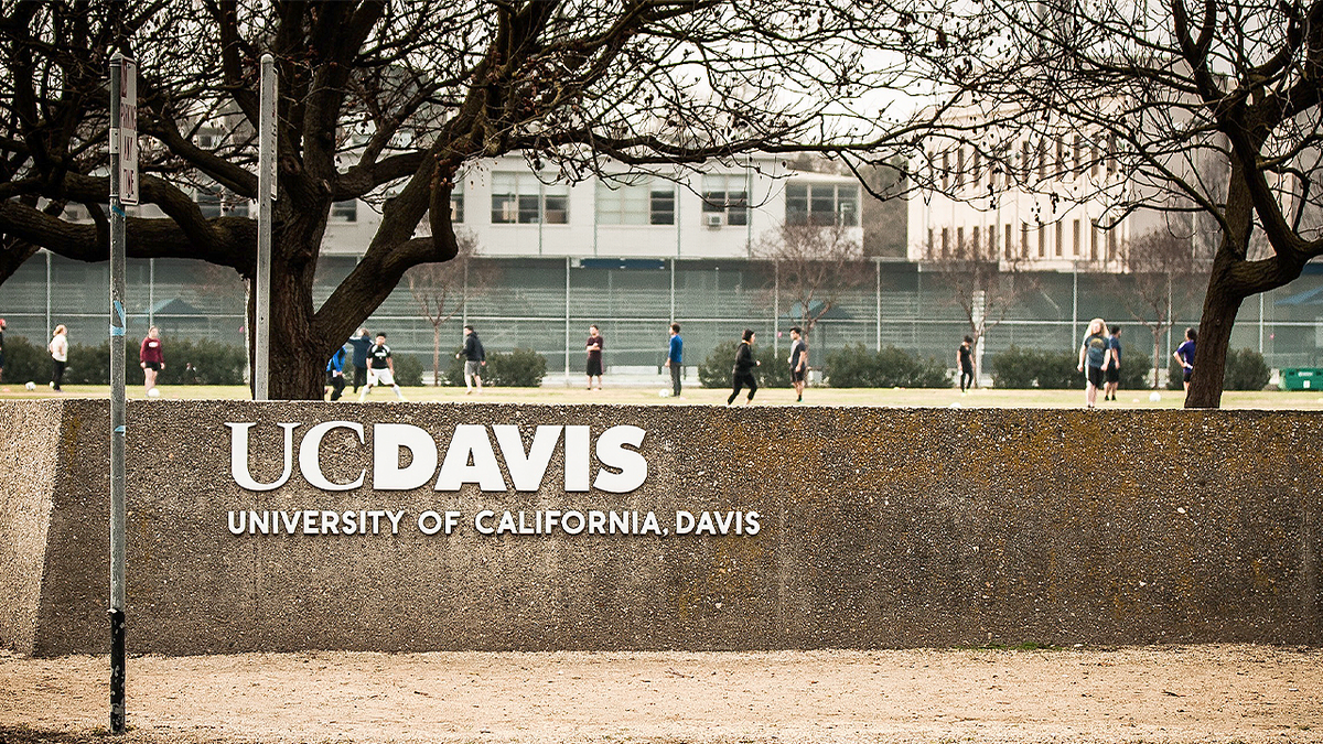 UC Davis campus sign in Davis, California, as new true crime podcast revisits Andrew Wieman death investigation