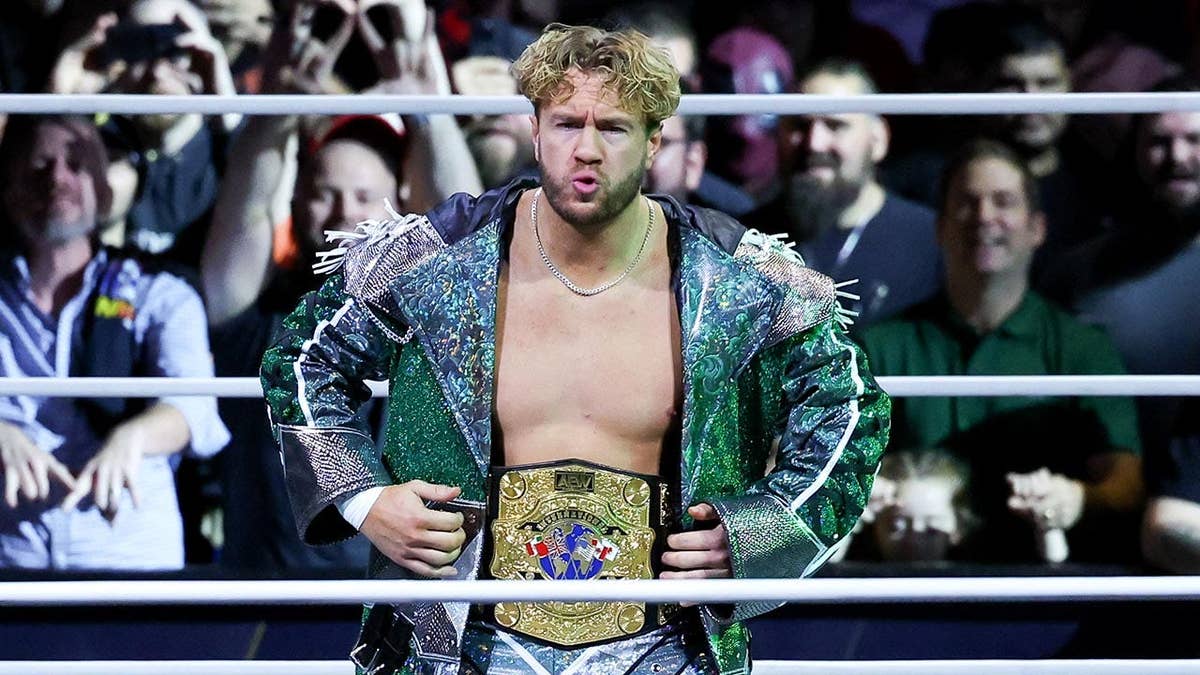Will Ospreay standing in the wrestling ring during AEW Dynamite in Pittsburgh, Pennsylvania.