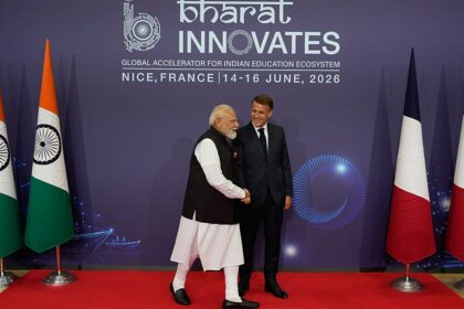 Macron and Modi meet in France for Indian tech showcase