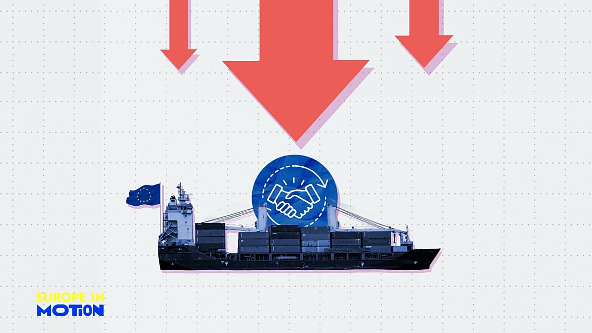 How much is EU trade with the US dropping?
