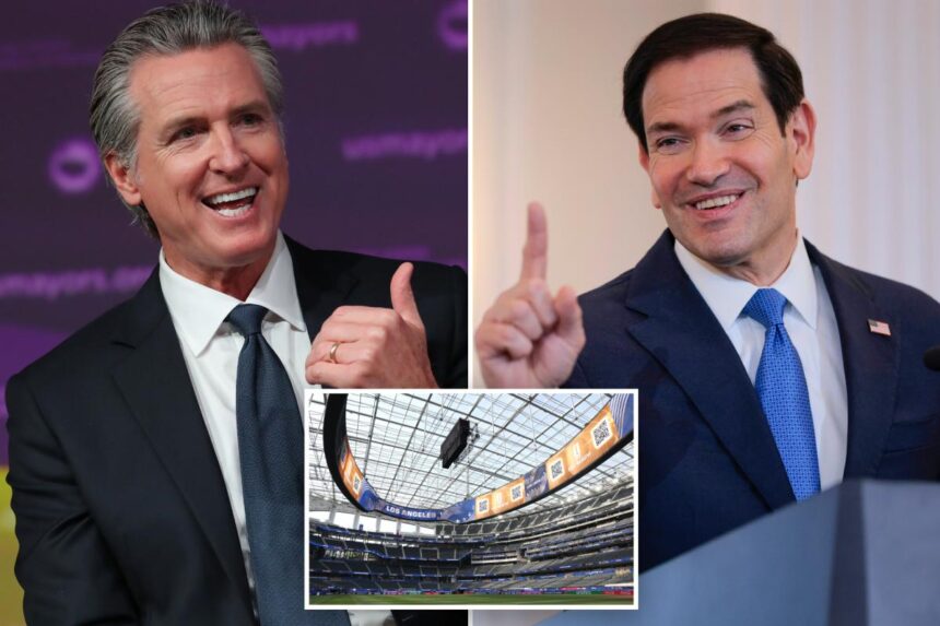Gavin Newsom hits Marco Rubio with childish as rivals set to sit together at World Cup match