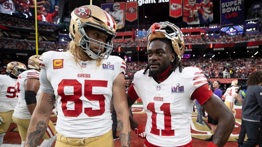 George Kittle wishes ‘luck’ to whoever trades for Brandon Aiyuk as 49ers look to move on from receiver