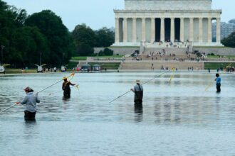 White House condemns ‘targeted sabotage’ of reflecting pool as repairs pushed past July 4 celebration