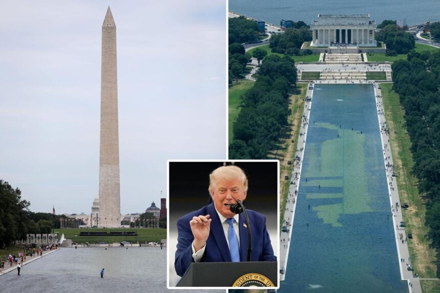 Trump says vandals used chemicals to damage newly renovated reflecting pool near Lincoln Memorial