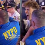 NYPD cop appears to slam Knicks fan’s head into pole during arrest at Madison Square Garden watch party: video