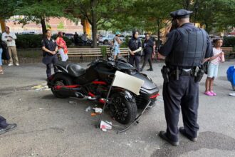 Woman on motorcycle plows through NYC park, mowing down 9 pedestrians in her path