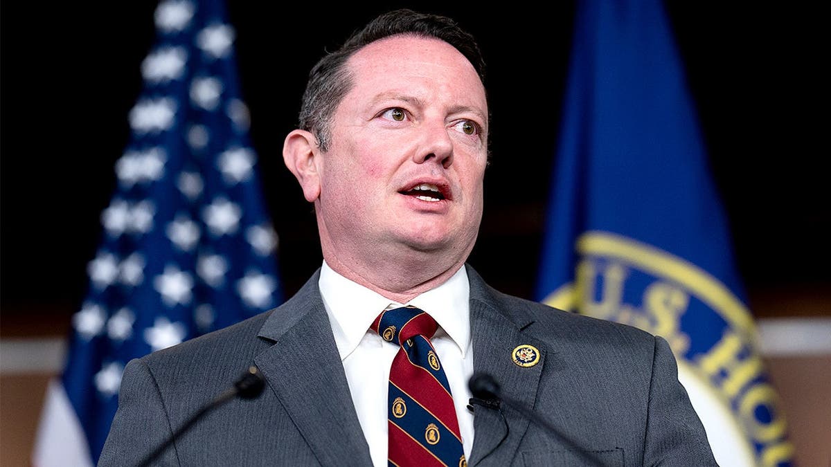 Rep. Eric Burlison speaks at Republican Study Committee budget news conference.